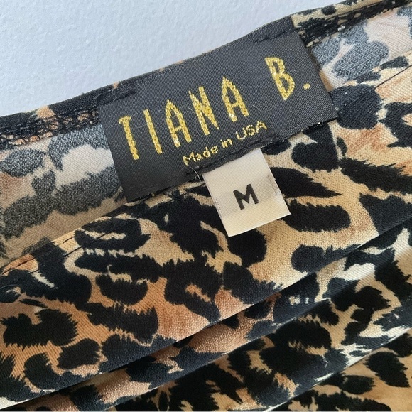 Tiana B. Dress Leopard Print Midi Sleeveless Stretch Size M - Picture 4 of 11